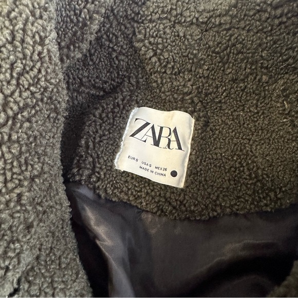 Zara Green Teddy Bear Coat - Picture 5 of 6